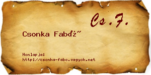 Csonka Fabó névjegykártya